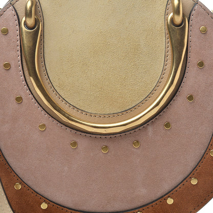 Chloe Smooth Calfskin Suede Patchwork Studded Small Pixie Bag Motty Grey 8 of 10