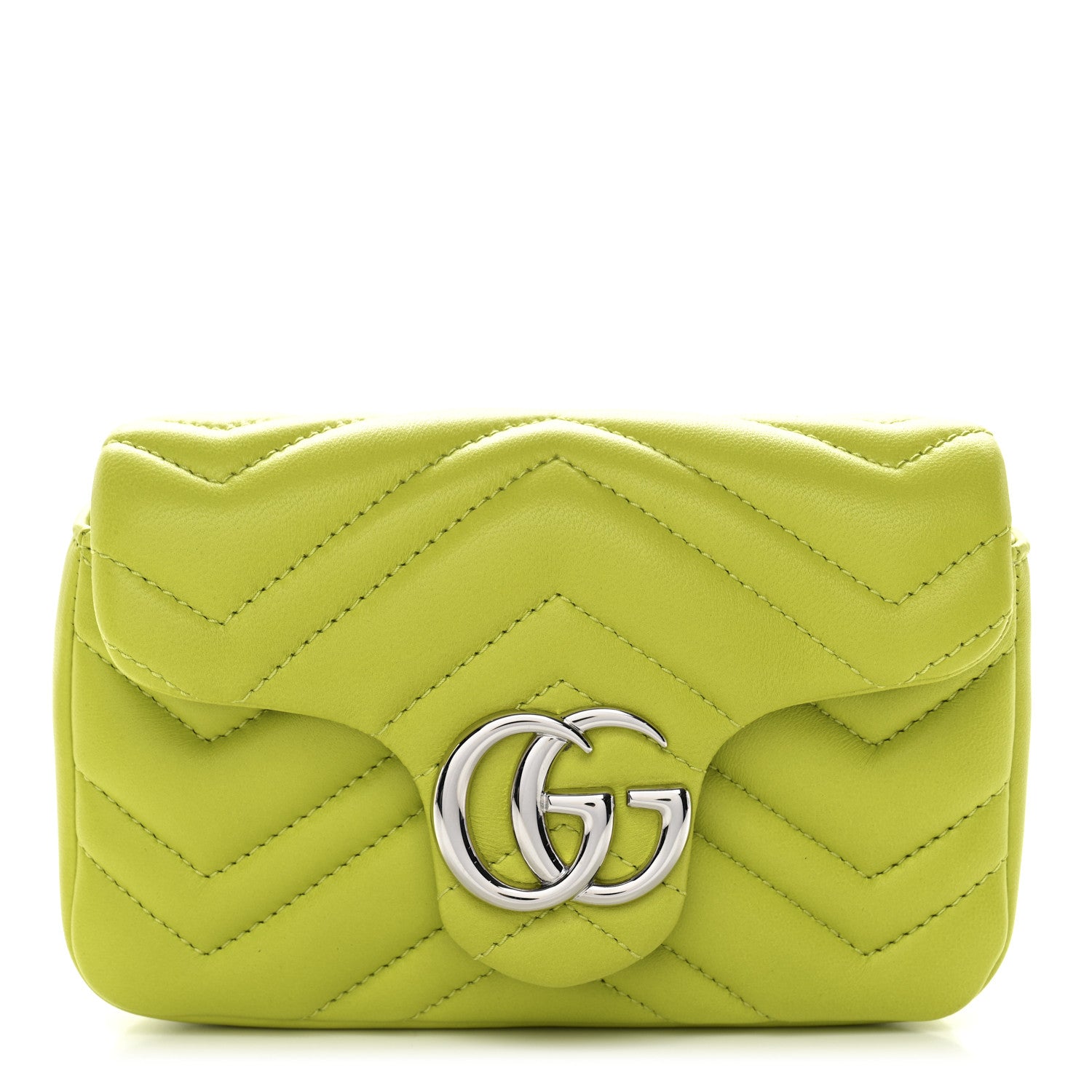 Gucci Lambskin Matelasse Mini GG Marmont Shoulder Bag Firefly 1 of 10