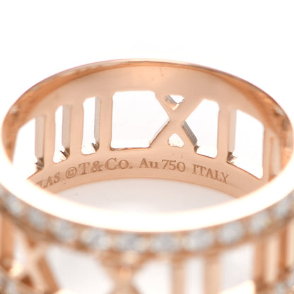 Tiffany 18K Rose Gold Diamond Wide Atlas Open Ring 54 7 5 of 6
