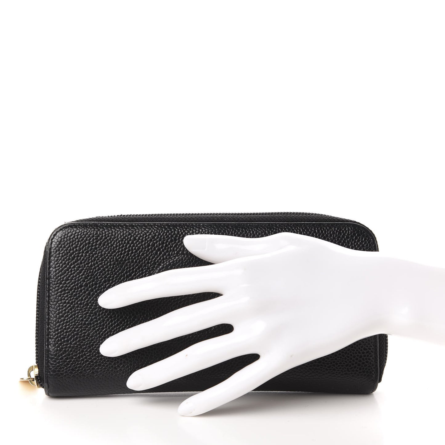 Caviar Large Timeless CC Zip Around Wallet Black