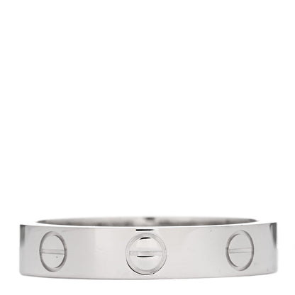 Cartier 18K White Gold 3.5mm LOVE Wedding Band Ring 51 5.75 3 of 4