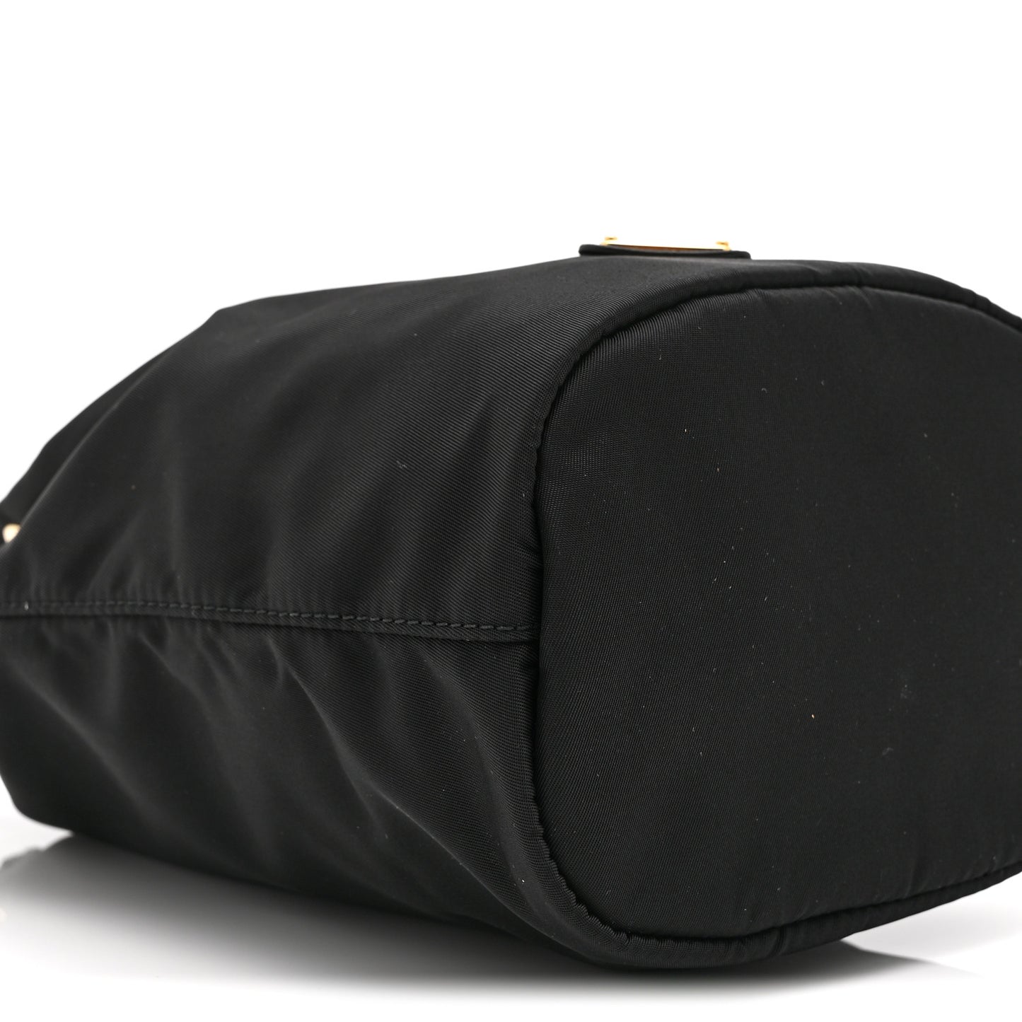 Saffiano Tessuto Nylon Vela Bucket Wristlet Black