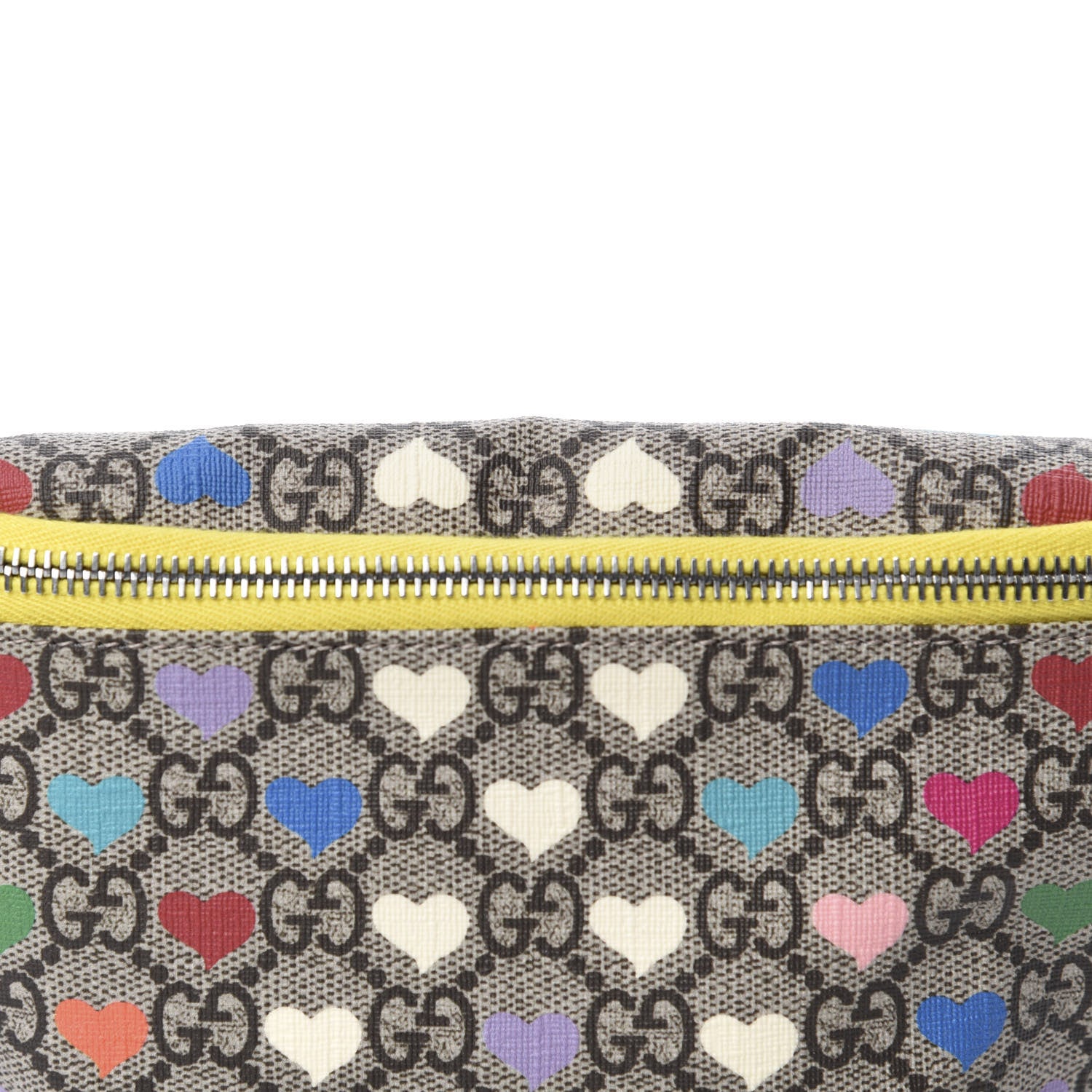 Gucci Soft GG Supreme Monogram Hearts Web Childrens Belt Bag Beige Ebony Multicolor Freesia 9 of 10