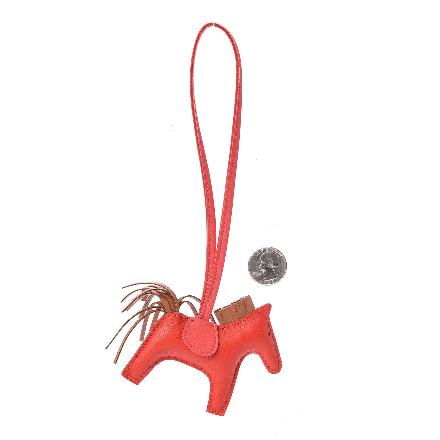 Milo Lambskin Grigri Rodeo Horse Bag Charm PM Rouge Indien Gold Bougainvillea