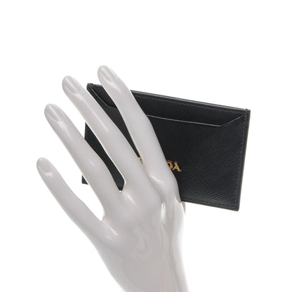 Prada Saffiano Metal Card Case Black 2 of 7