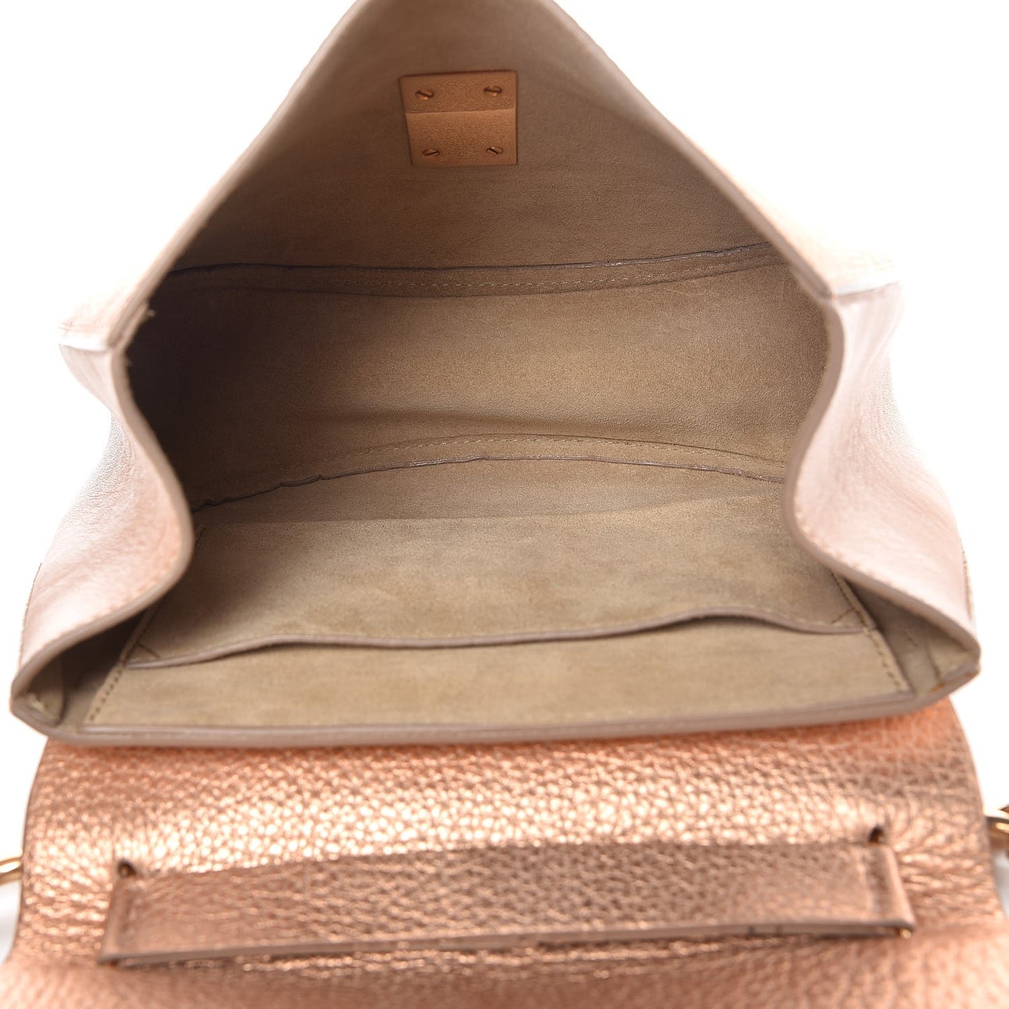 Metallic Goatskin Medium Drew Shoulder Bag Rose Gold