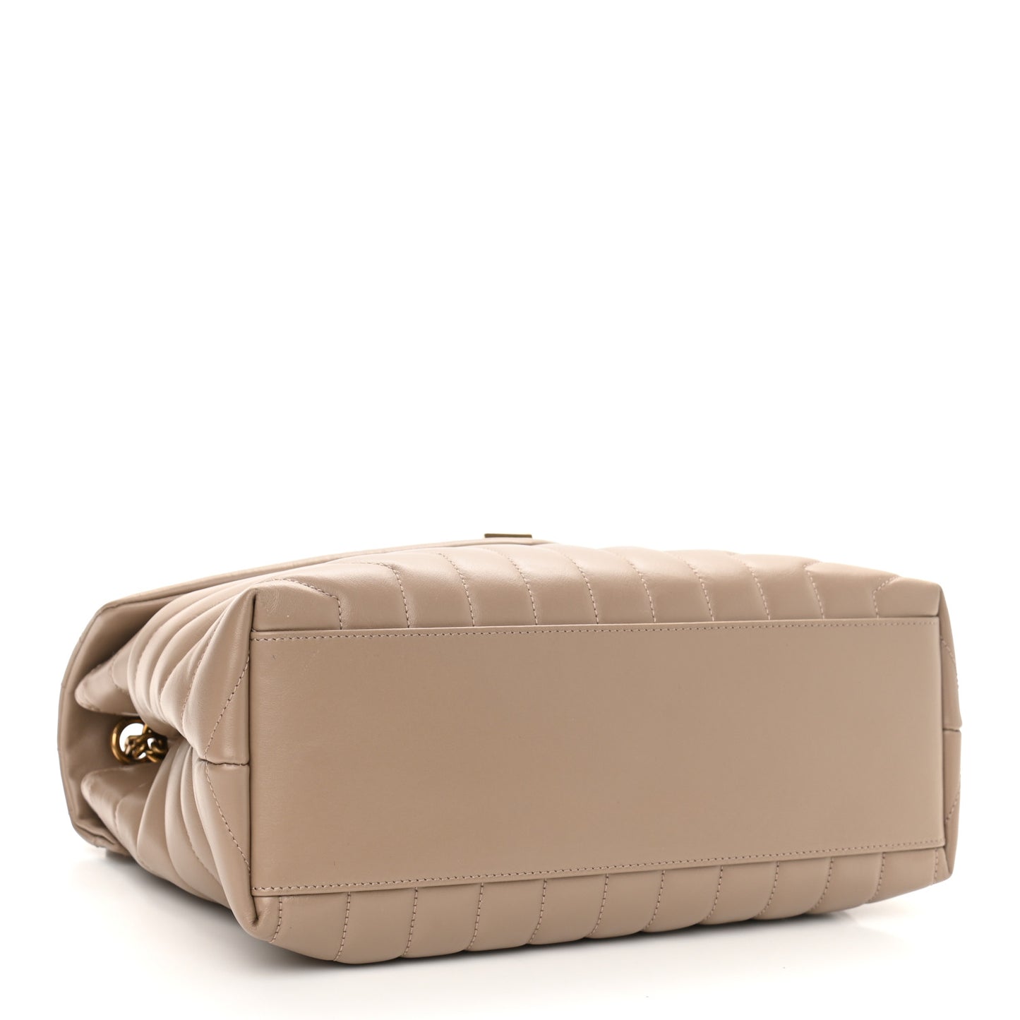 Calfskin Y Quilted Monogram Medium Loulou Chain Satchel Dark Beige