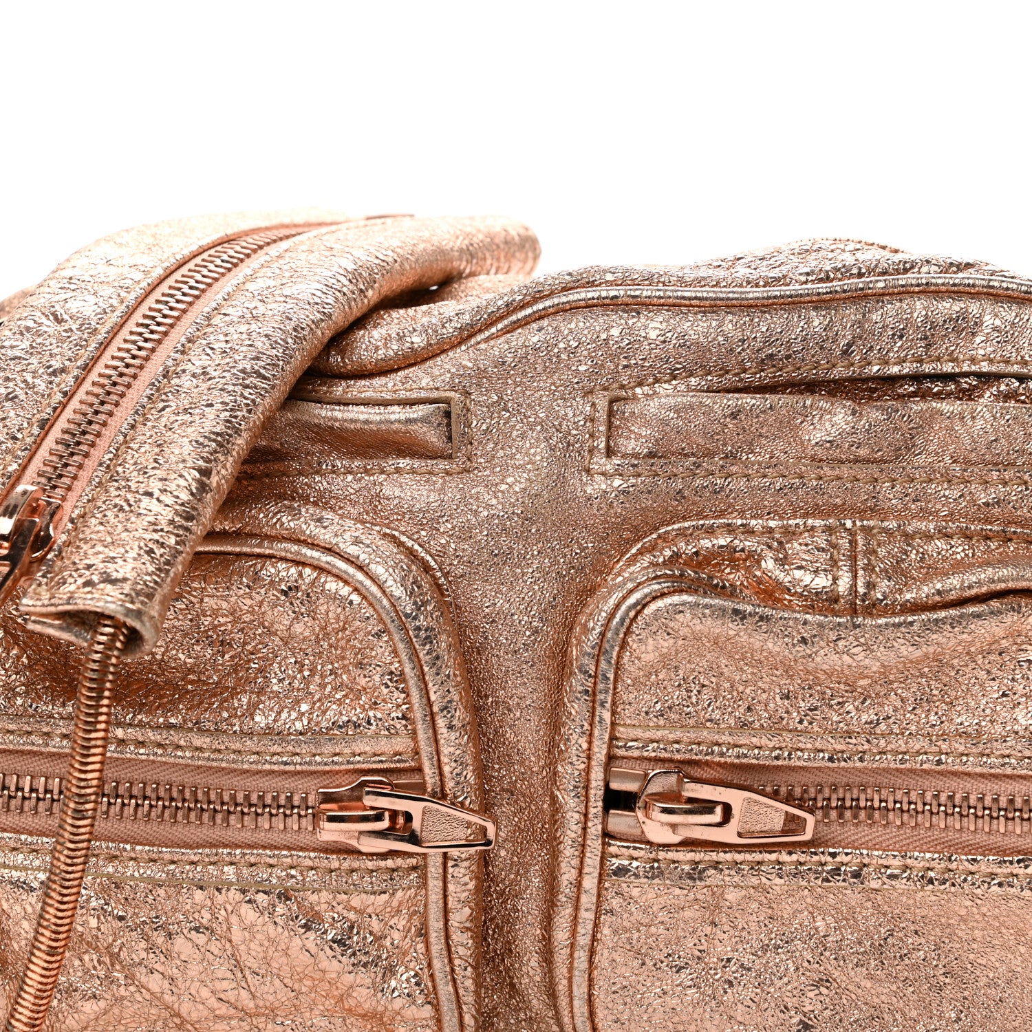 Alexander Wang Crinkled Metallic Goatskin Brenda Chain Rose Gold 10 of 10