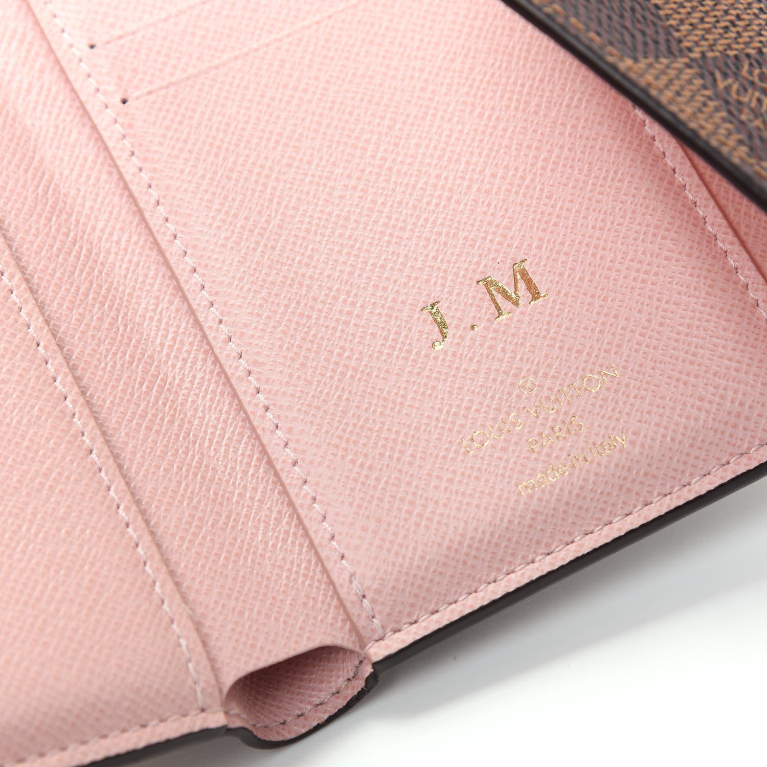 Louis Vuitton Damier Ebene Victorine Wallet Rose Ballerine 6 of 7