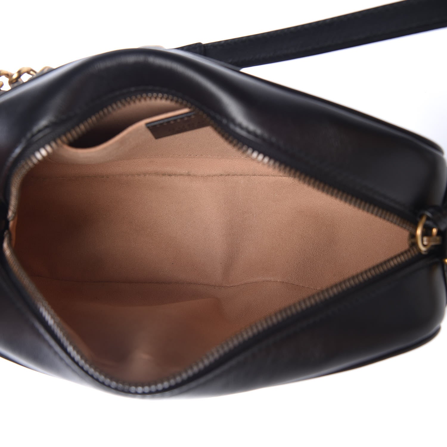 Gucci Calfskin Matelasse Small GG Marmont Chain Shoulder Bag Black 5 of 9