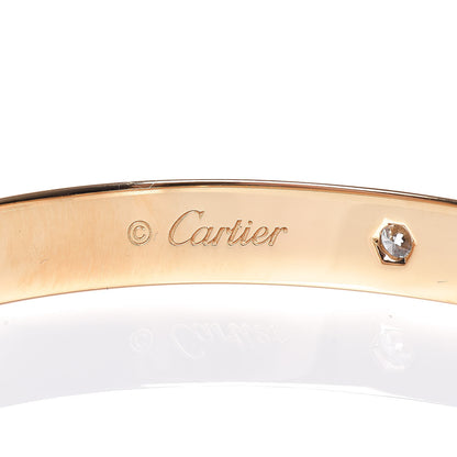 Cartier 18K Yellow Gold 4 Diamond LOVE Bracelet 17 5 of 7
