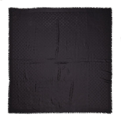 Louis Vuitton Silk Wool Monogram Shawl Black 1 of 3