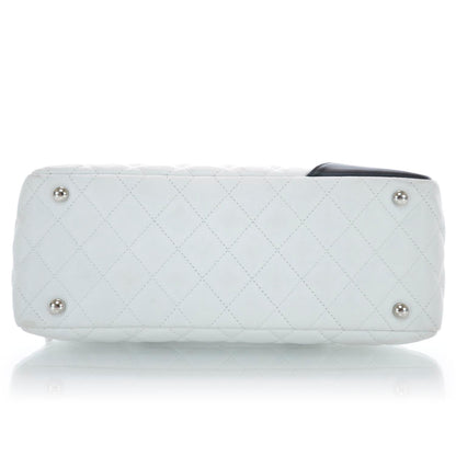 Chanel Calfskin Quilted Large Cambon Bowler White Black 6 of 10