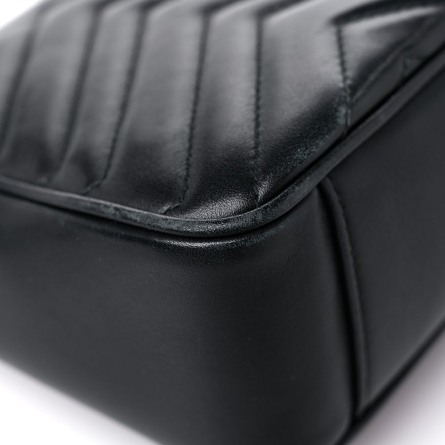 Calfskin Matelasse Small GG Marmont Shoulder Bag Black