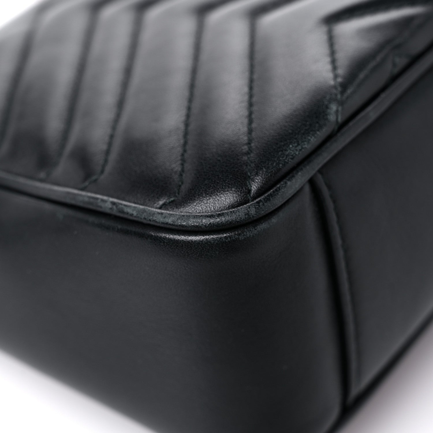 Gucci Calfskin Matelasse Small GG Marmont Shoulder Bag Black 10 of 14