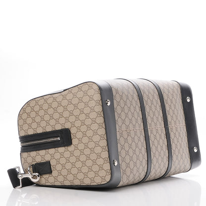 Gucci GG Supreme Monogram Selleria Calfskin Large Duffle Beige Ebony Black 4 of 7