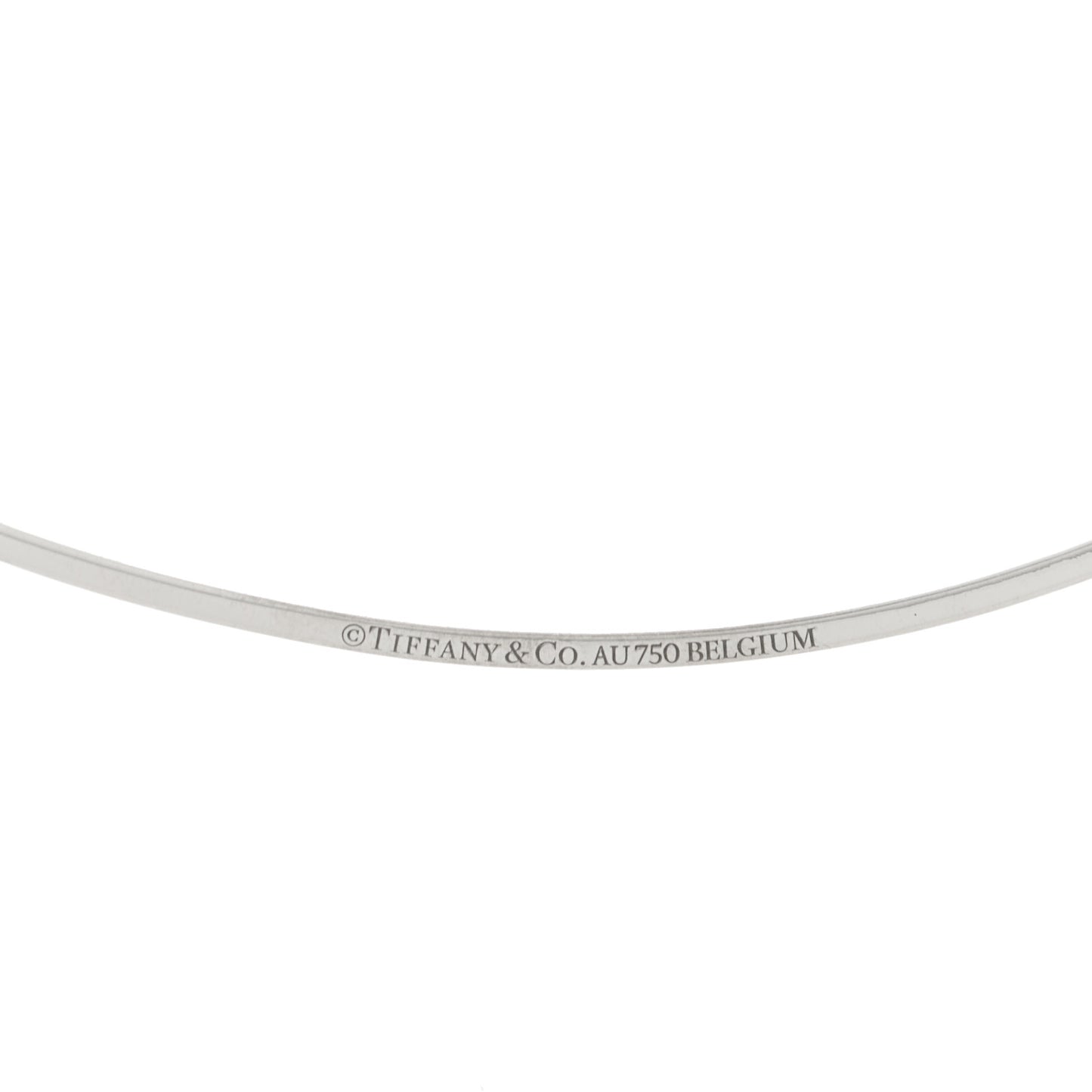 18K White Gold Diamond Large T Smile Pendant Necklace
