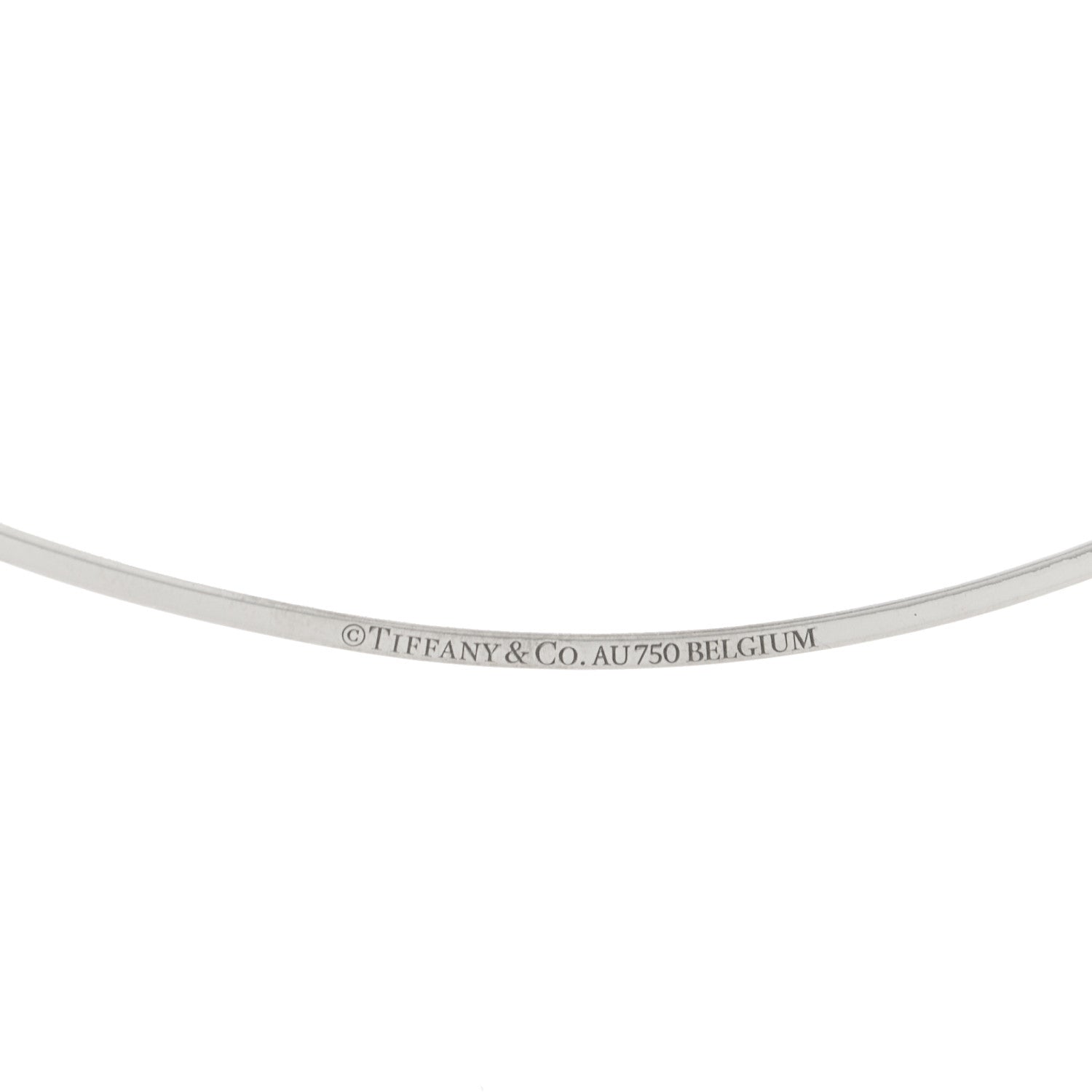 Tiffany 18K White Gold Diamond Large T Smile Pendant Necklace 5 of 6