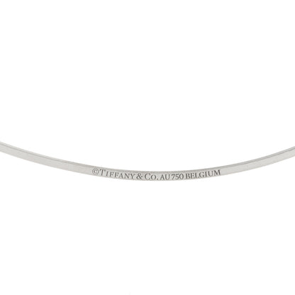 Tiffany 18K White Gold Diamond Large T Smile Pendant Necklace 5 of 6