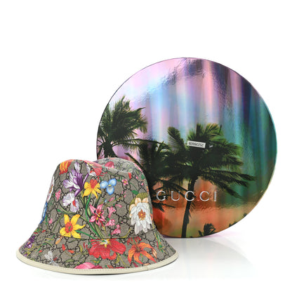 Gucci GG Supreme Monogram Flora Bucket Hat 56 White 9 of 9