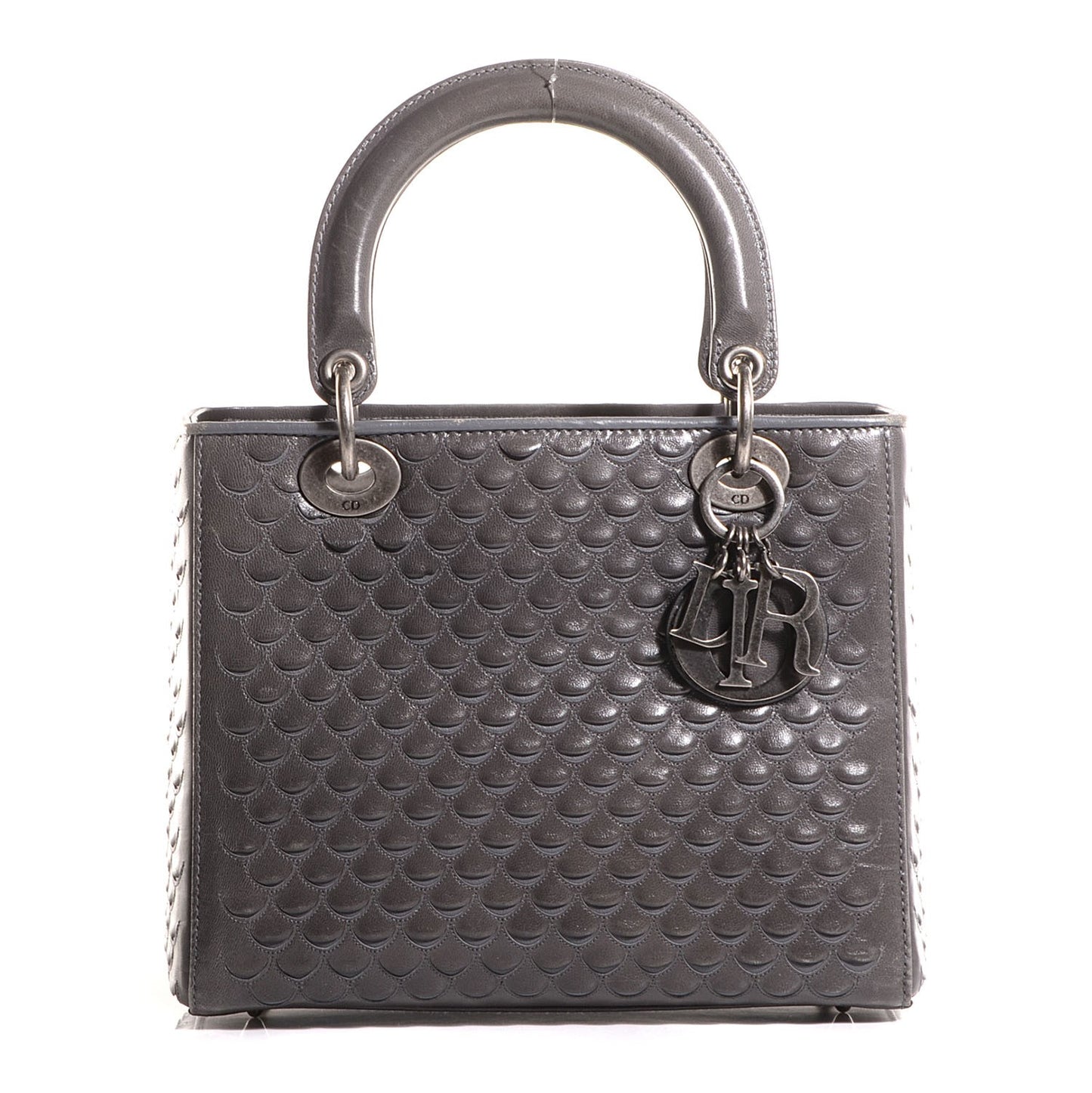 Lambskin Fish Scale Detail Medium Lady Dior