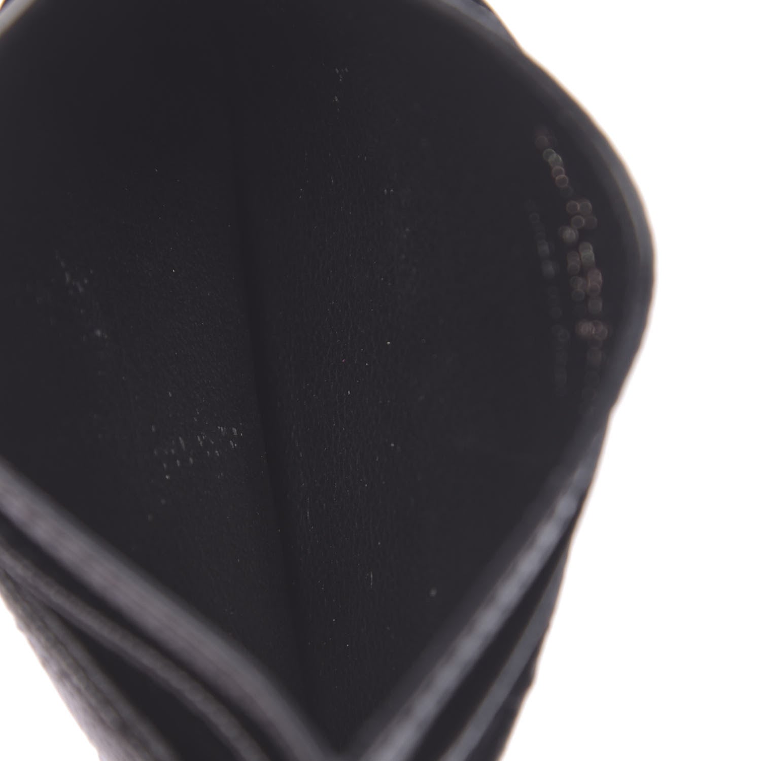 Saint Laurent Grain De Poudre Matelasse Chevron Monogram Credit Card Case Black 5 of 7