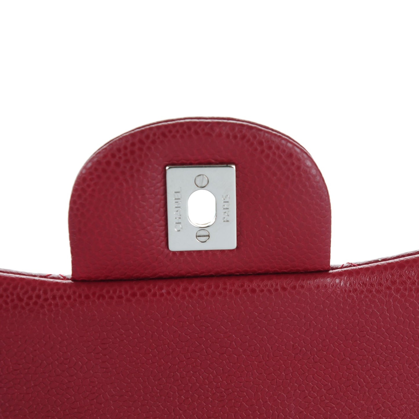 Caviar Quilted Jumbo Double Flap Dark Red