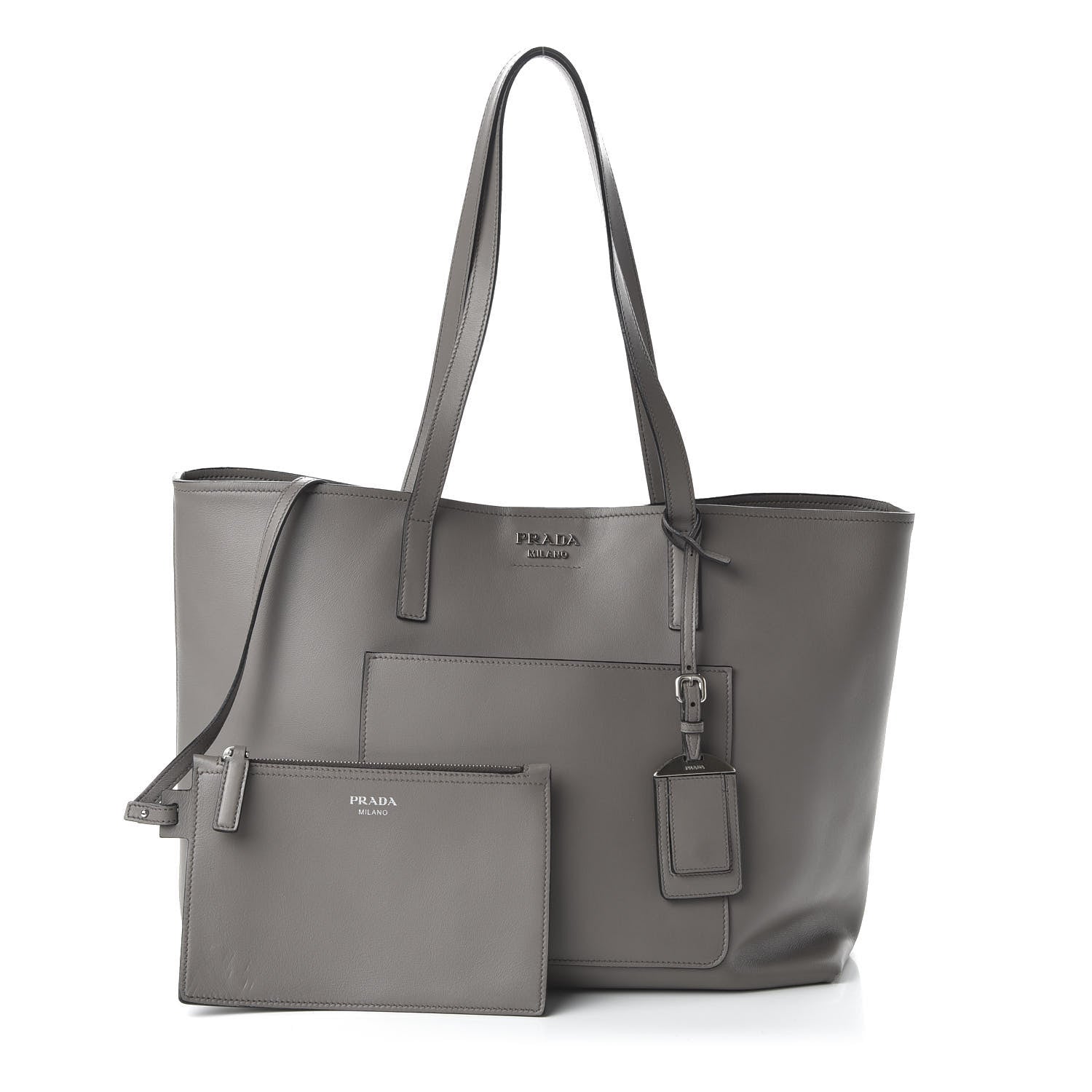 Prada City Calfskin Shopping Tote Marmo 1 of 9