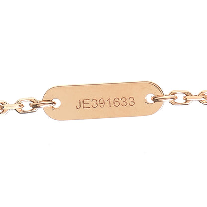 Van Cleef & Arpels 18K Rose Gold Diamond Pink Porcelain Vintage Alhambra Pendant Necklace 6 of 8