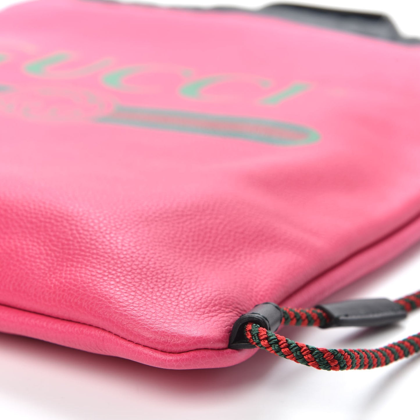 Grained Calfskin Logo Drawstring Backpack Box Pink Green Black