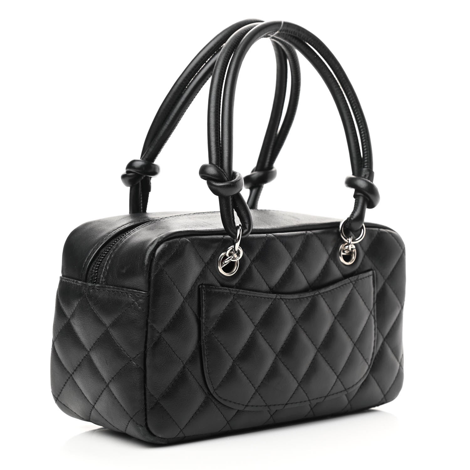 Chanel Calfskin Quilted Small Cambon Bowler Black White 2 of 9