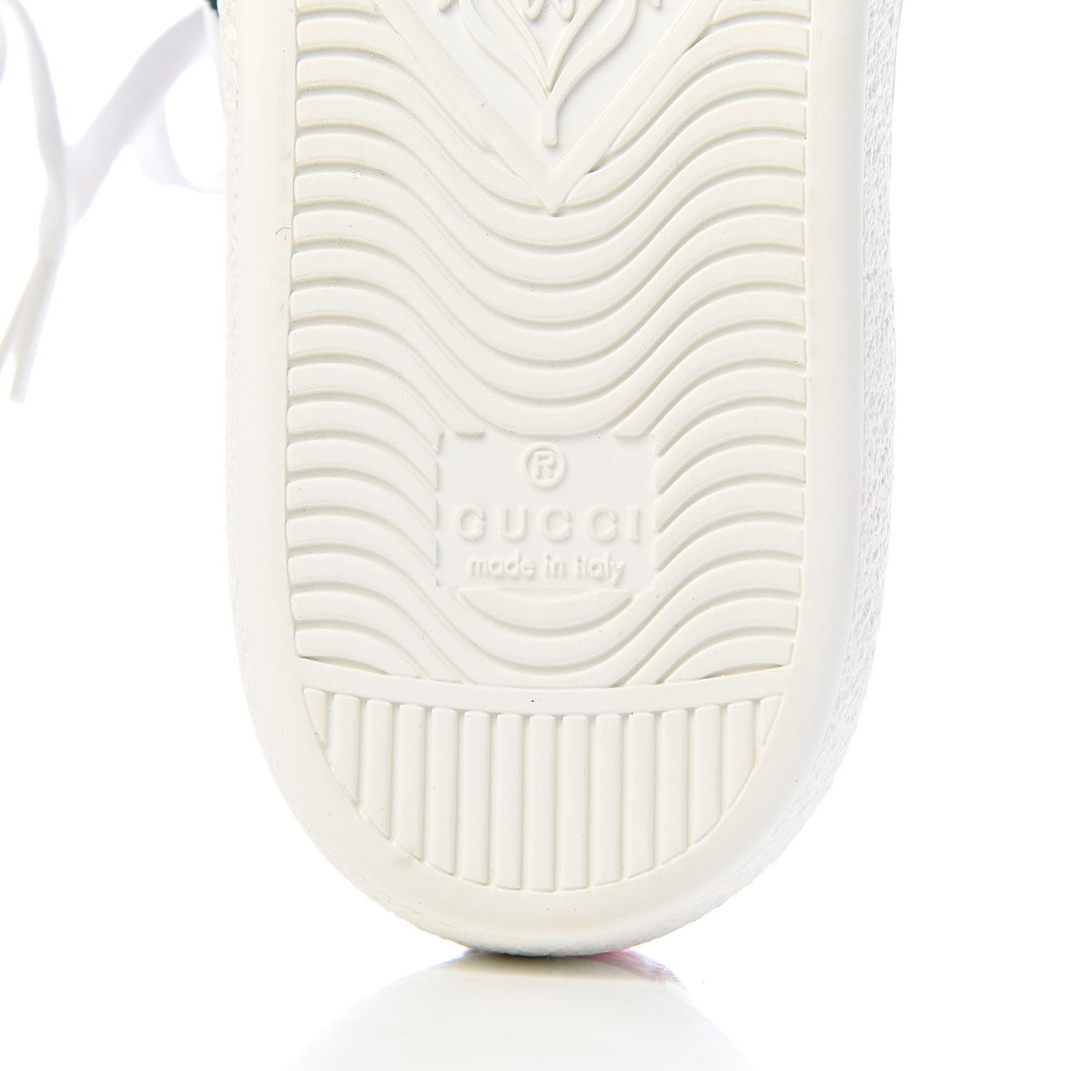 Gucci Calfskin Ayers Bee Embroidered Womens Ace Sneakers 37.5 White Green 9 of 13