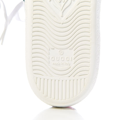 Gucci Calfskin Ayers Bee Embroidered Womens Ace Sneakers 37.5 White Green 9 of 13
