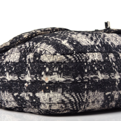 Chanel Nylon Tweed Print Jumbo Flap Black 8 of 12