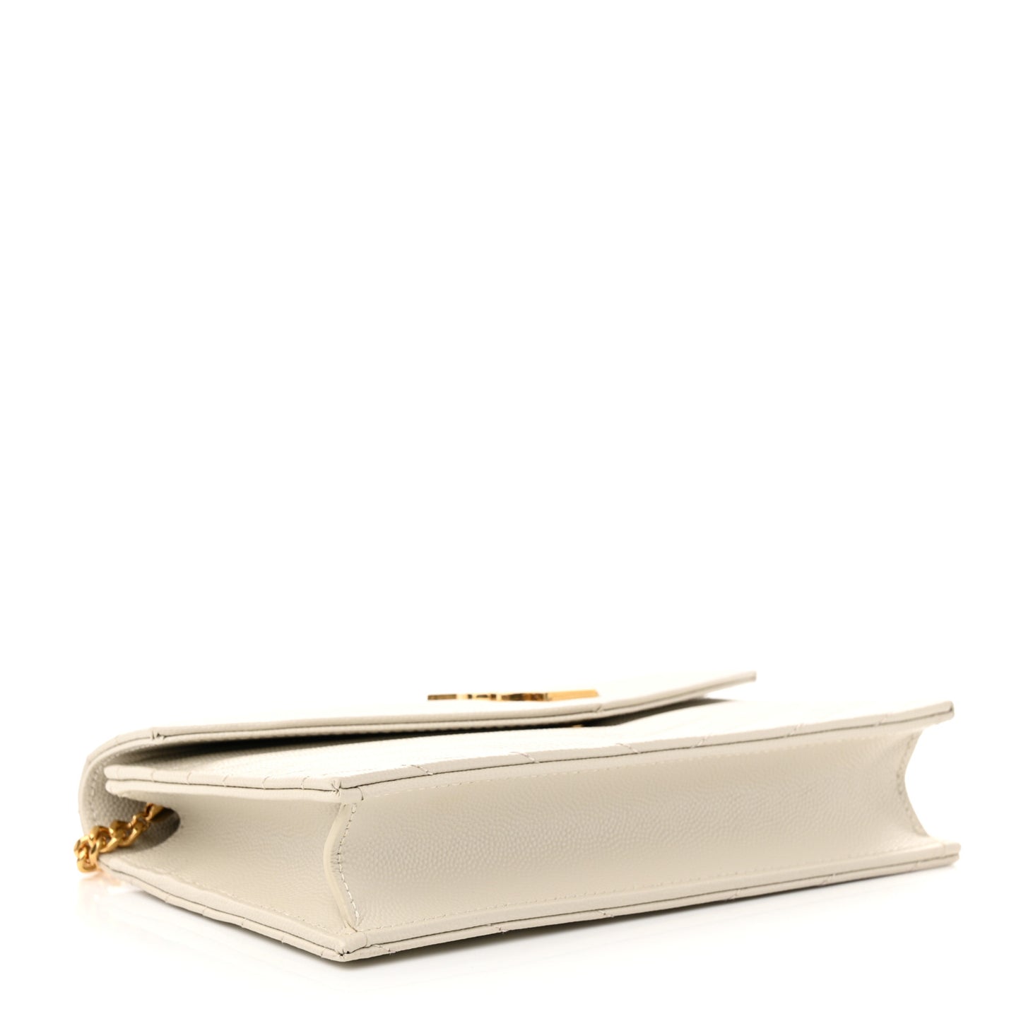 Grain De Poudre Matelasse Chevron Monogram Envelope Chain Wallet Crema Soft