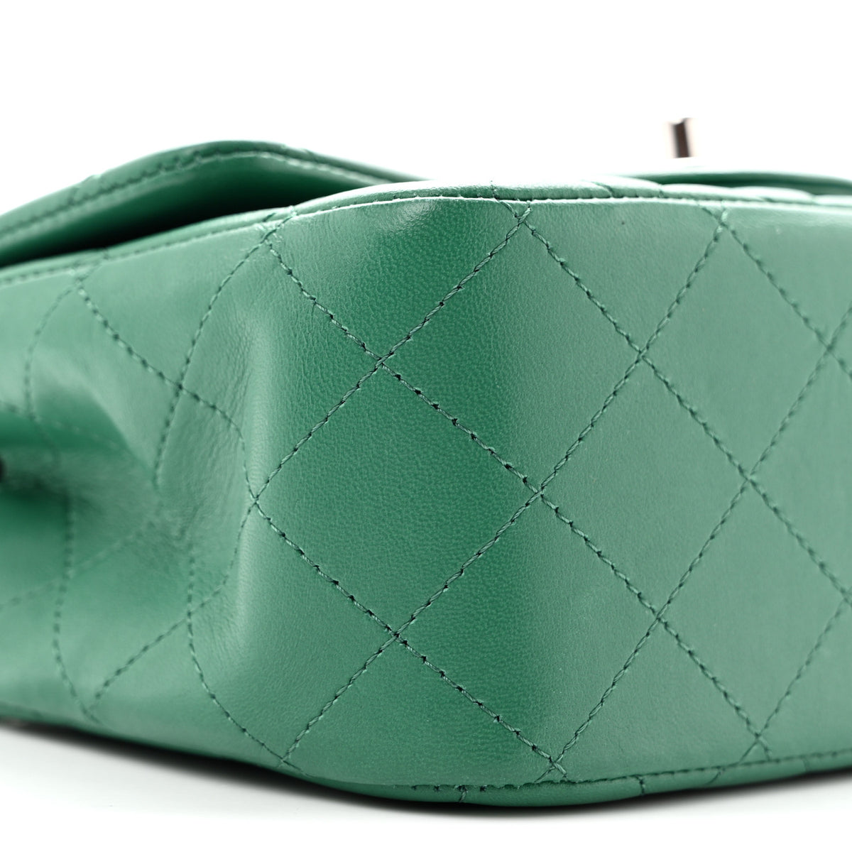 Lambskin Quilted Mini Square Flap Green