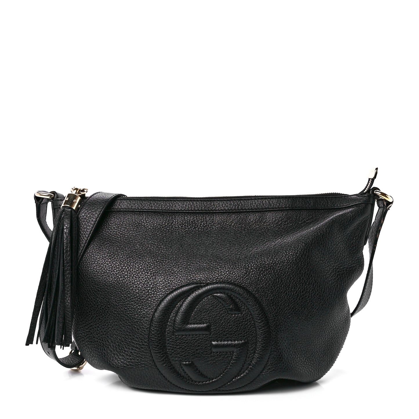 Pebbled Calfskin Small Soho Hobo Black