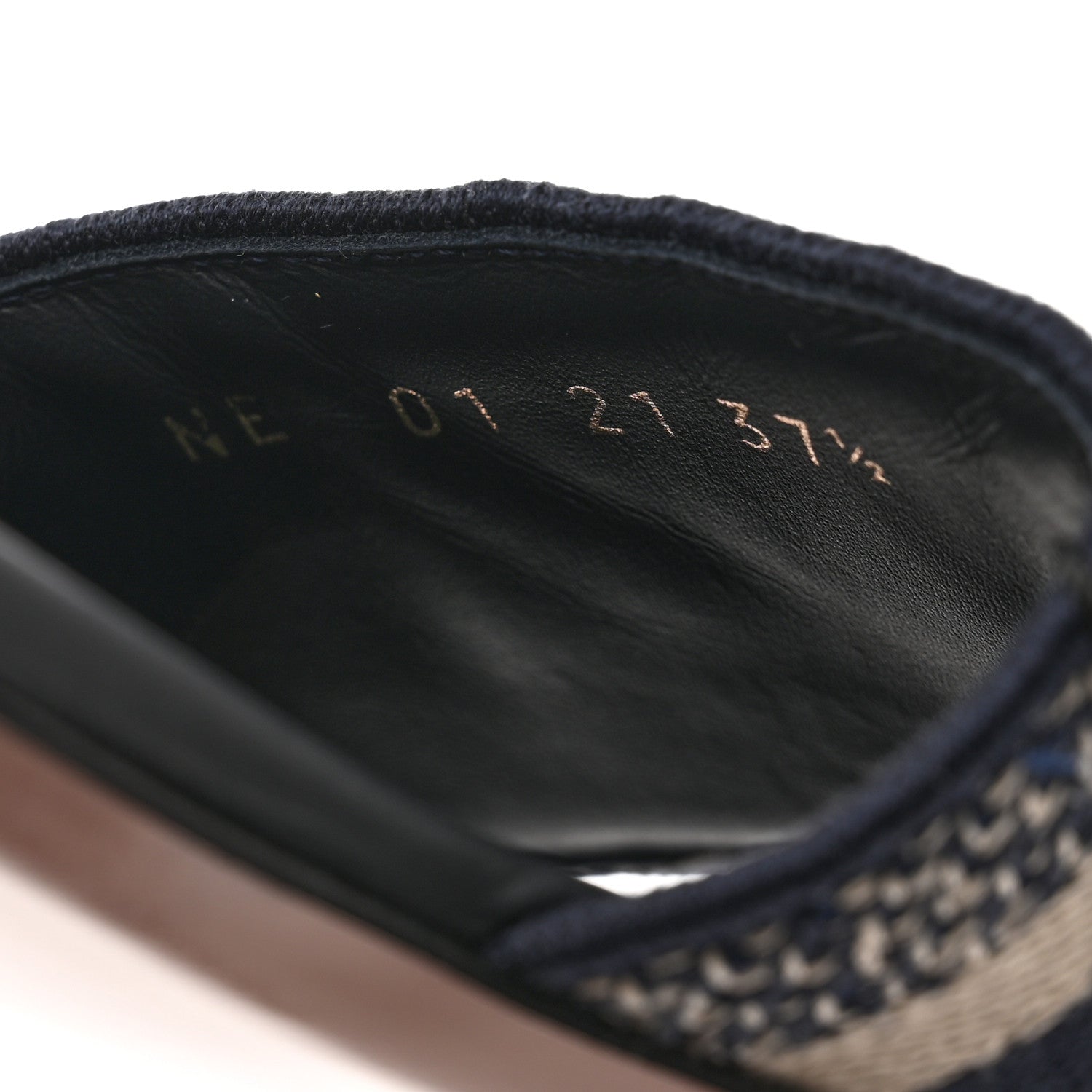 Christian Dior Canvas Embroidered Dway Mules Slide Sandals 37.5 Deep Blue 6 of 8