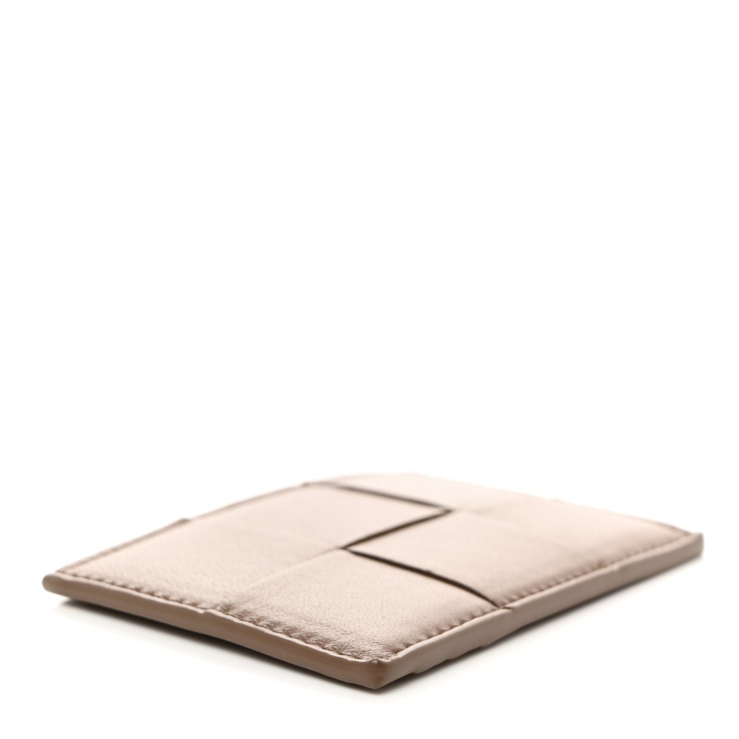 Bottega Veneta Nappa Intreccio Cassette Credit Card Holder Taupe Grey 4 of 7