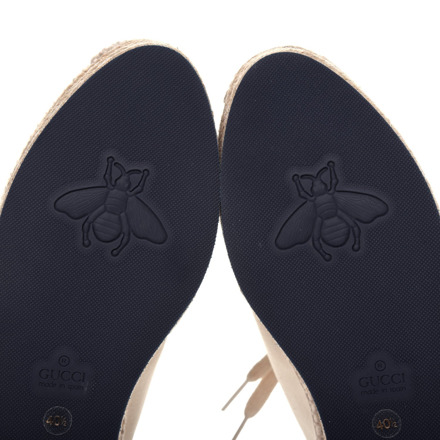 Gucci Canvas Logo Lace-Up Platform Espadrilles 40.5 Greggio Grege 8 of 16