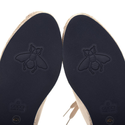 Gucci Canvas Logo Lace-Up Platform Espadrilles 40.5 Greggio Grege 8 of 16