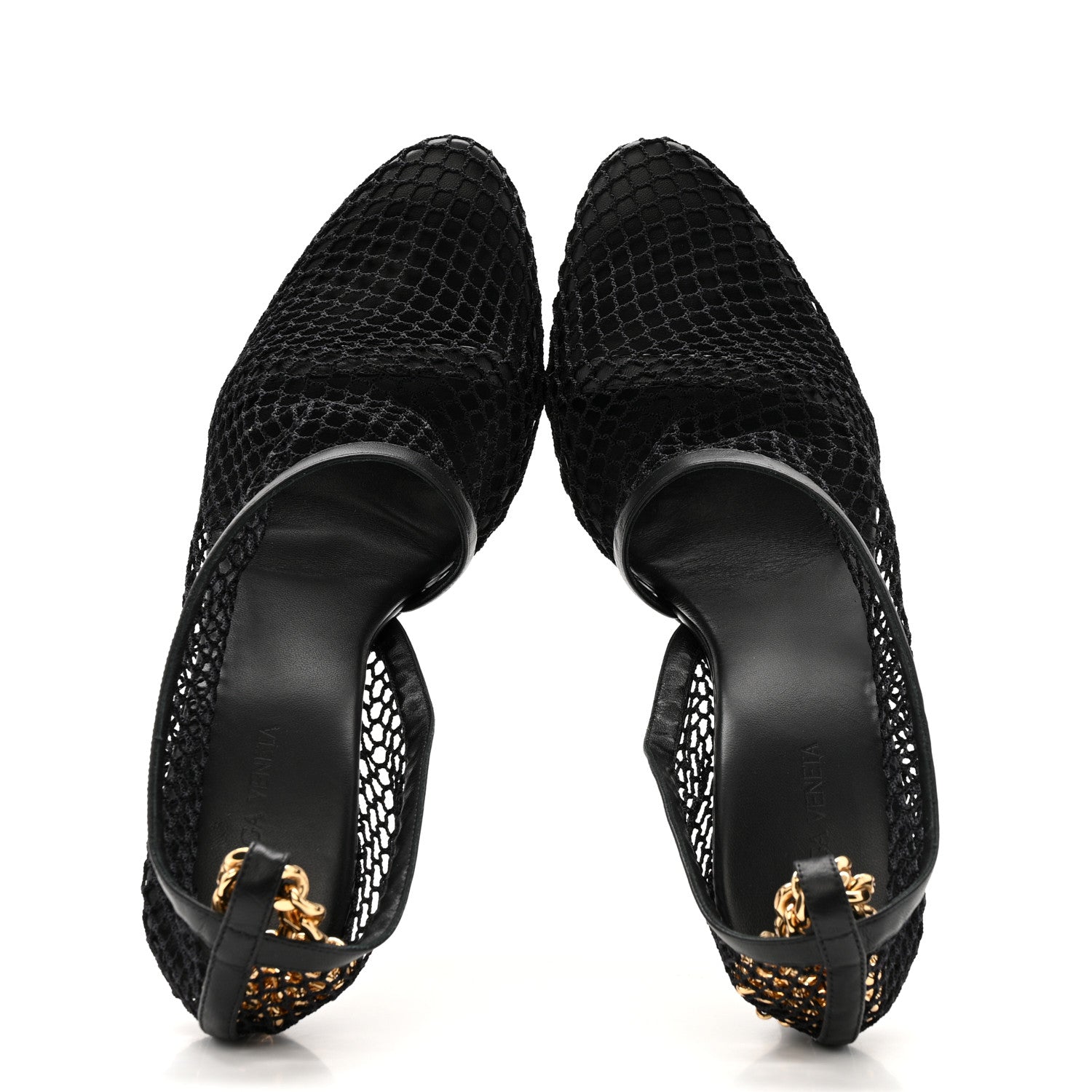 Bottega Veneta Mesh Nappa Chunky Chain Sandals 40 Black 2 of 10