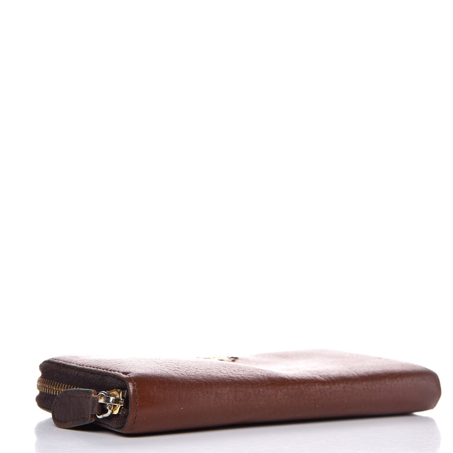 Prada Vitello Daino Metal Zip Around Wallet Cacao 4 of 10