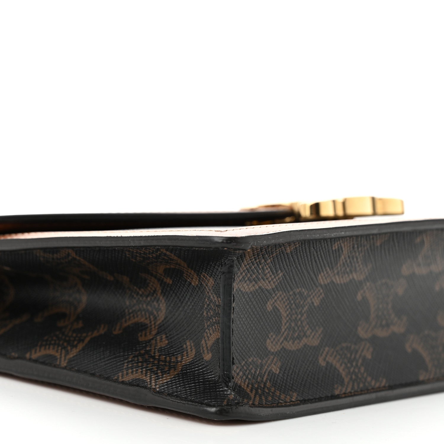 Celine Triomphe Canvas Calfskin Margo Wallet on Chain Tan 9 of 10