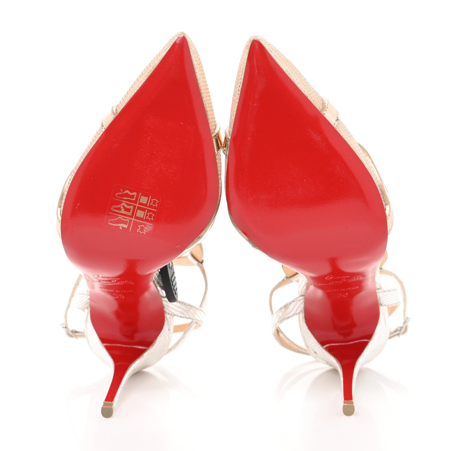 Metallic Rete Double L 100 T-Strap Sandals 36 Nude