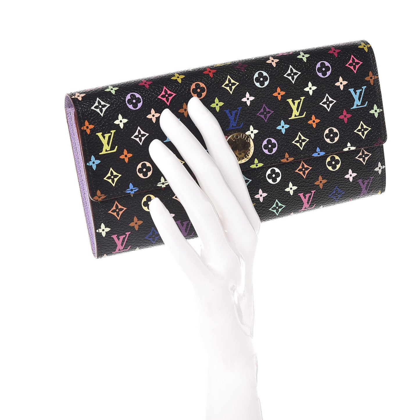 Monogram Multicolor Sarah Wallet Black Violet