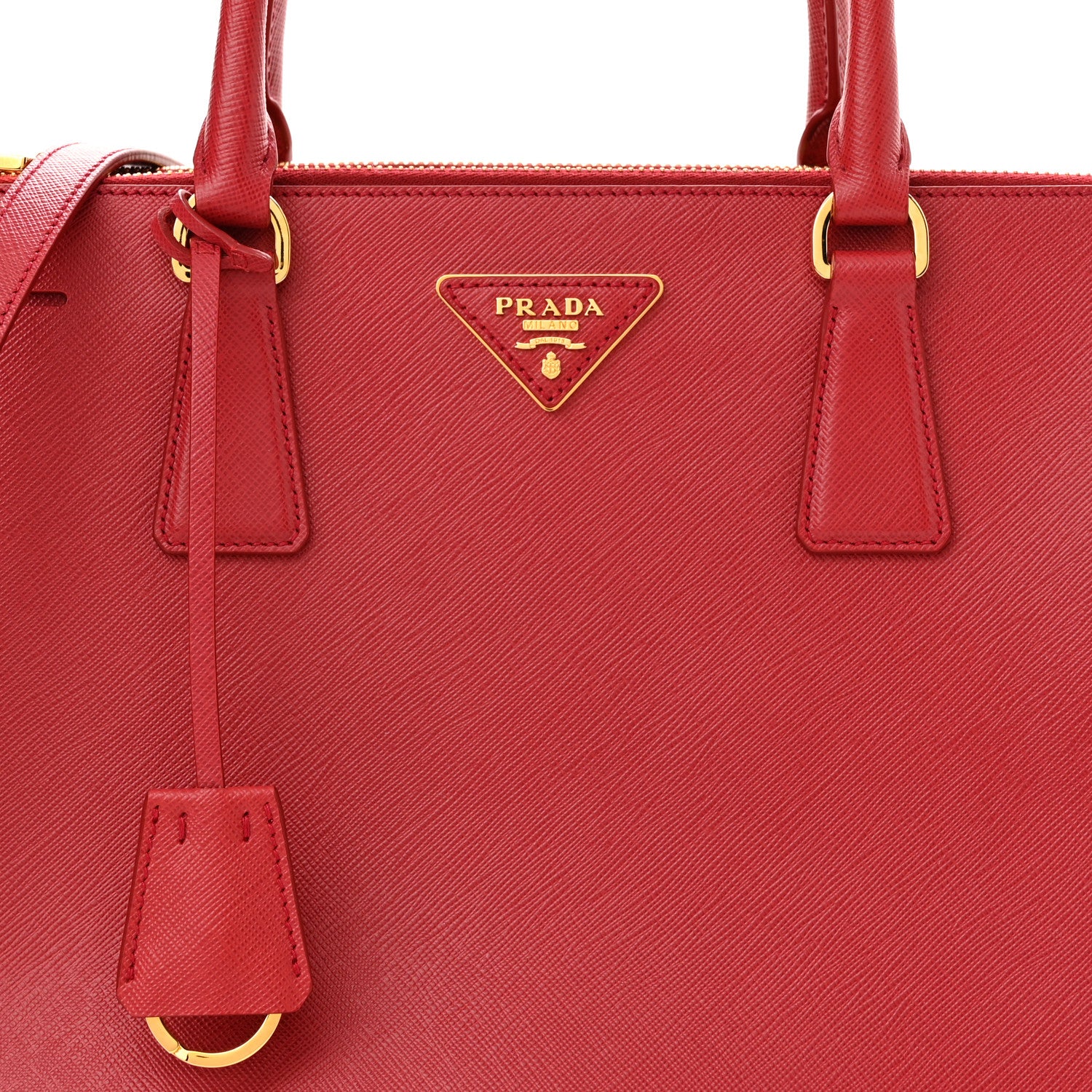 Prada Saffiano Lux Medium Tote Fuoco 6 of 10