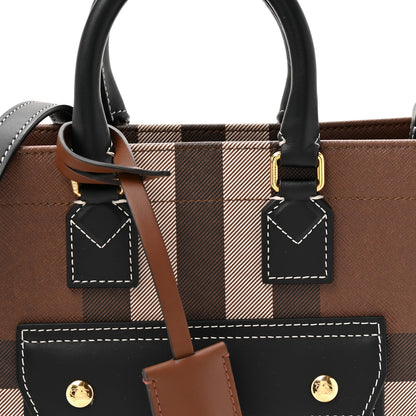 Burberry E-Canvas Check Calfskin Mini Freya Tote Dark Birch Brown 7 of 12