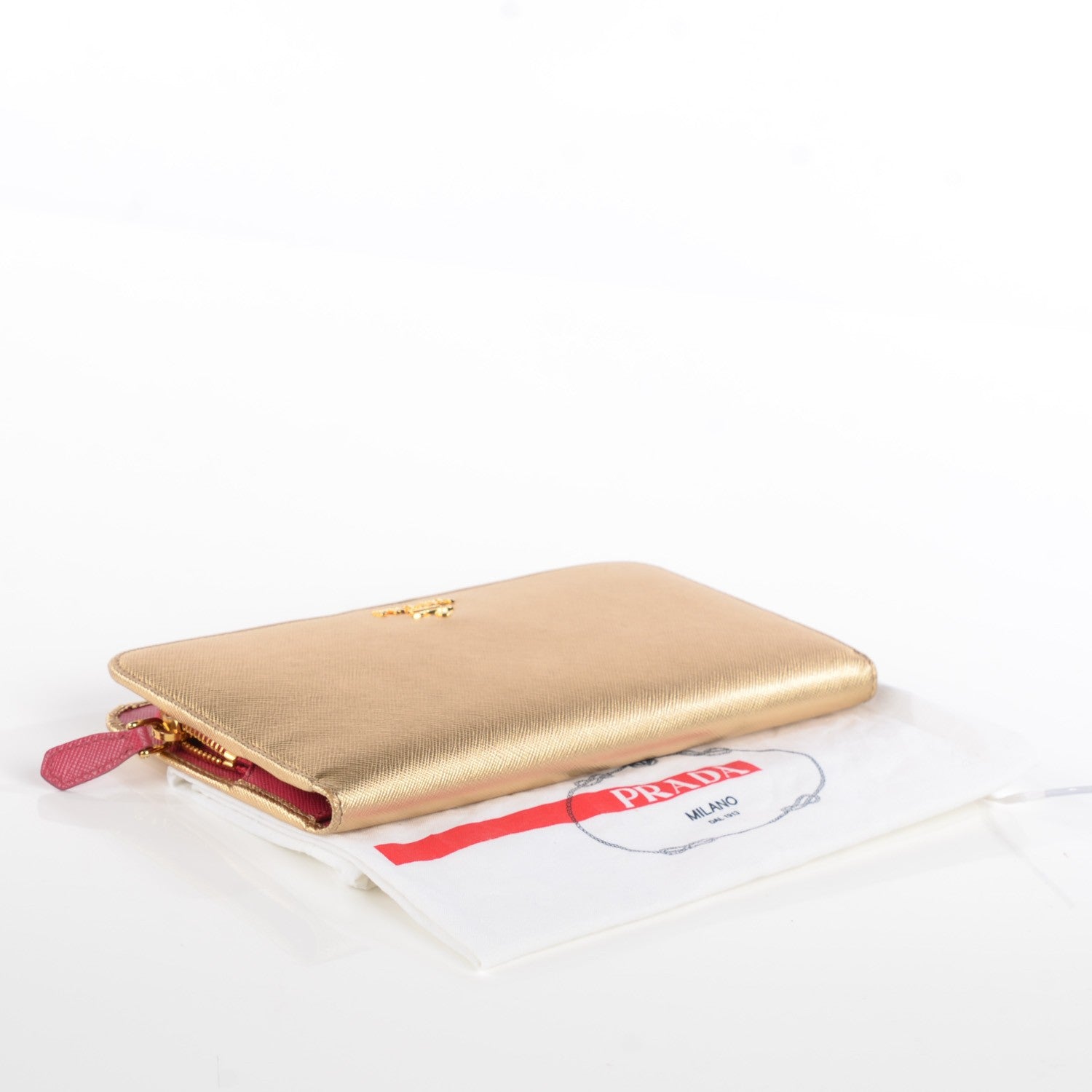 Prada Saffiano Metal Tri-Color Organizer Wallet Platino 4 of 9