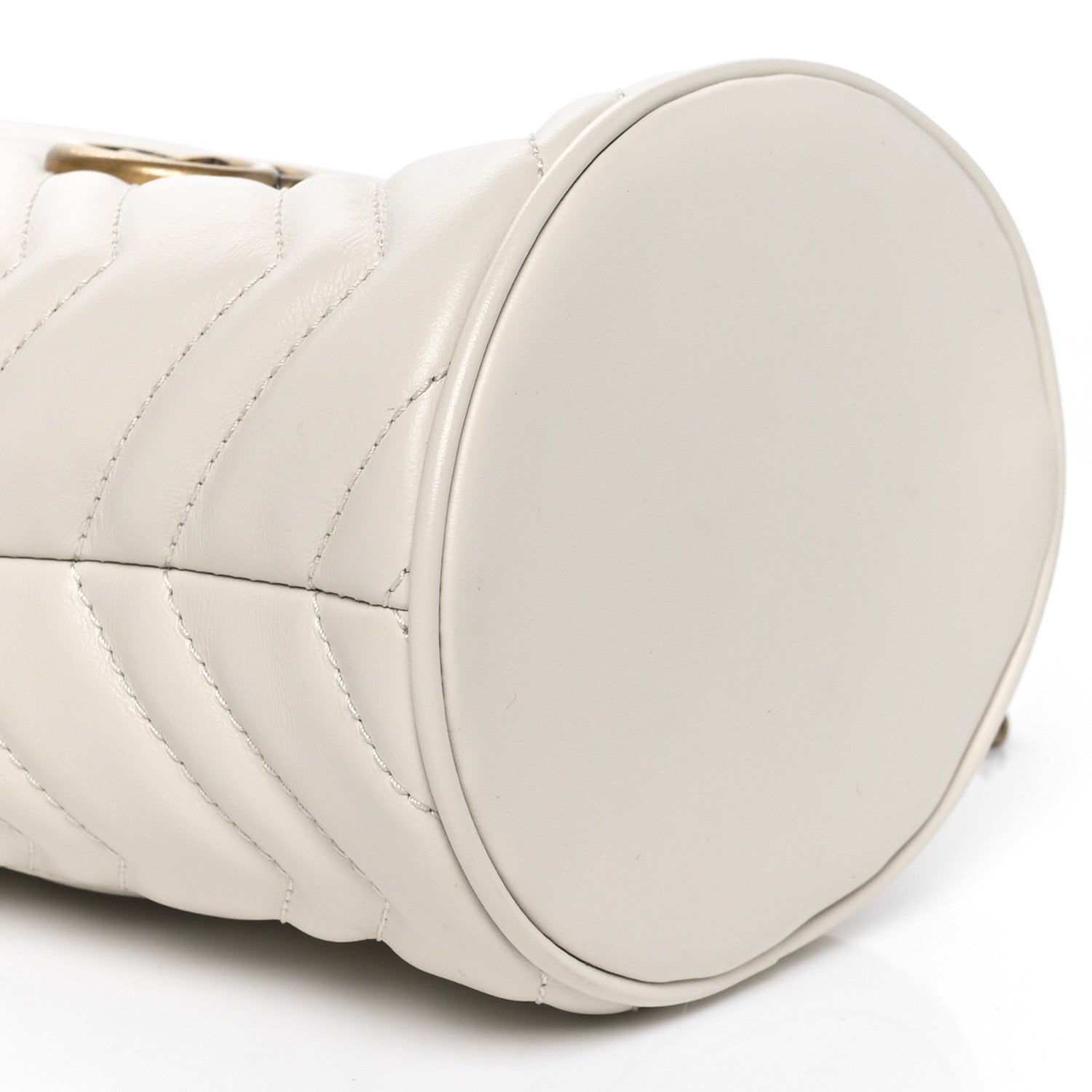 Gucci Calfskin Matelasse Mini GG Marmont 2.0 Bucket Bag White 10 of 10